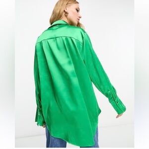 H&M Green Button Down Shirt